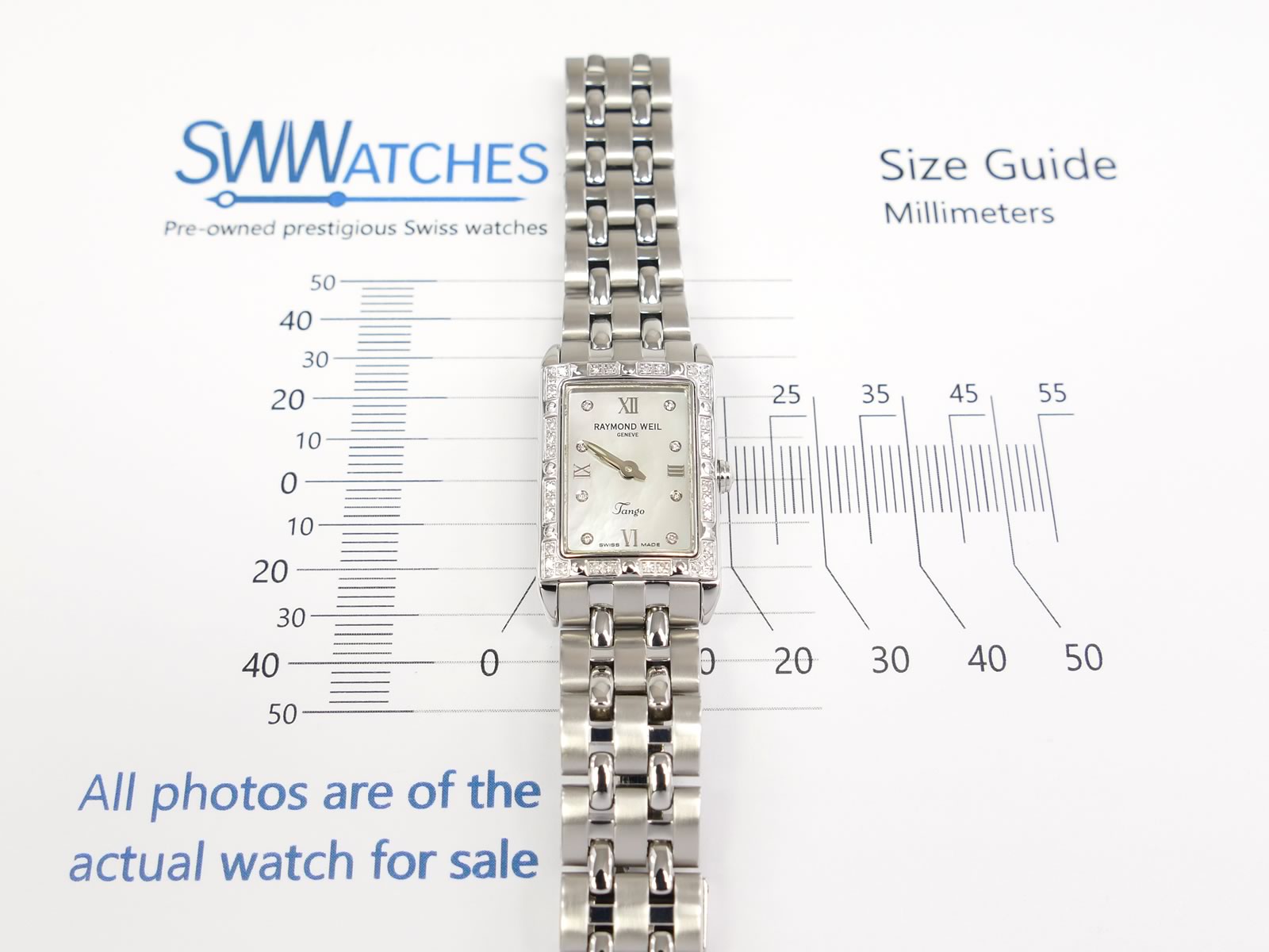 Raymond Weil Tango 5971 case size 18 x 22mm