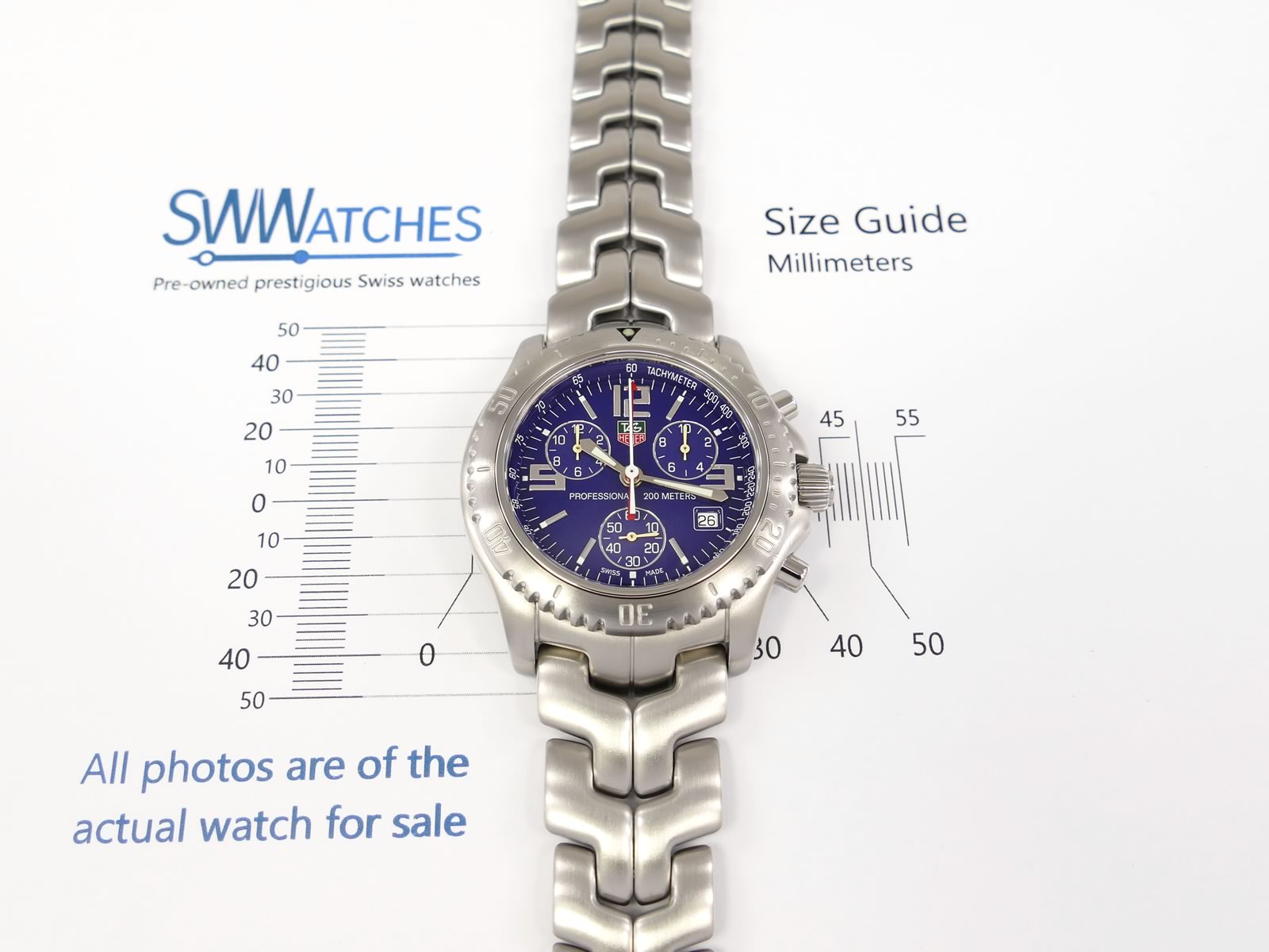 TAG Heuer Link Chronograph CT1110.BA0550 case size 41mm