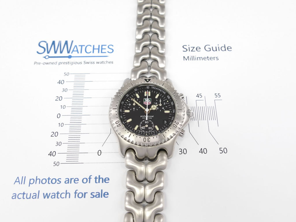 TAG Heuer SEL Black Chronograph CG1110-0 case size 38mm