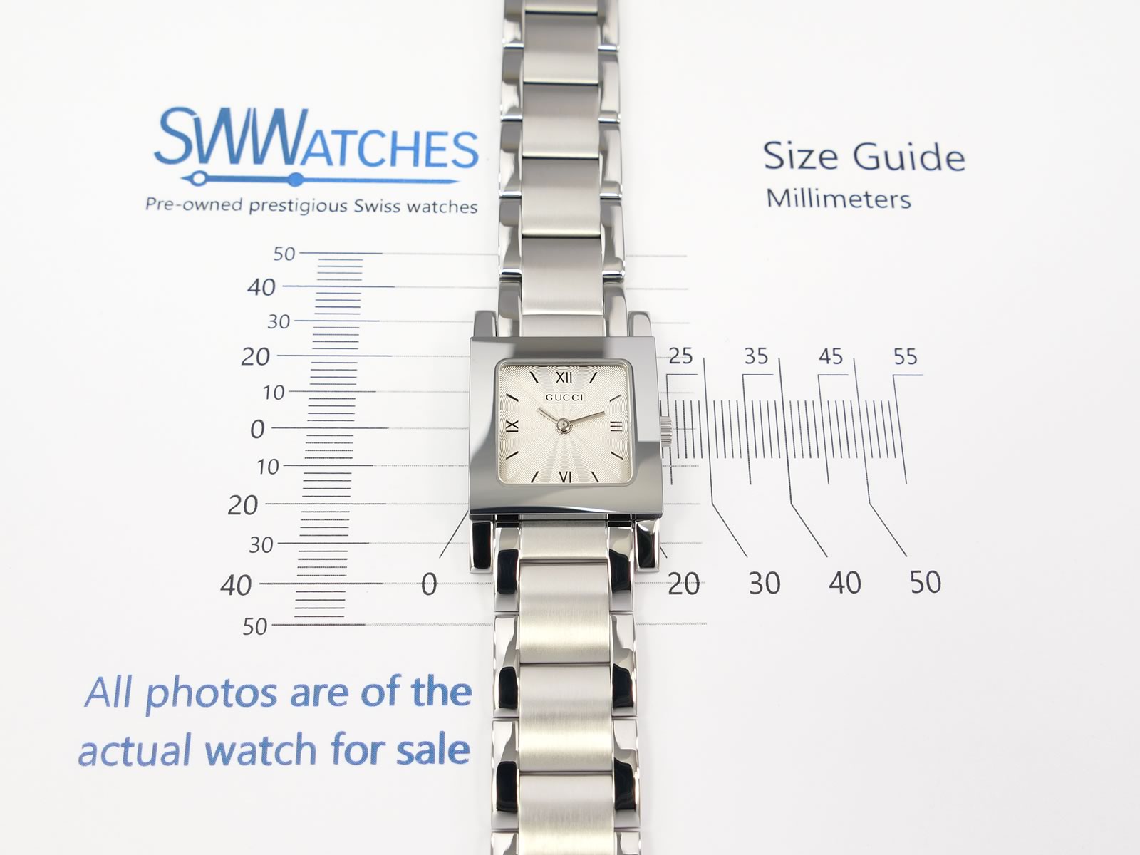 Gucci 7900L Square Dial Stainless Steel Watch – SWWatches