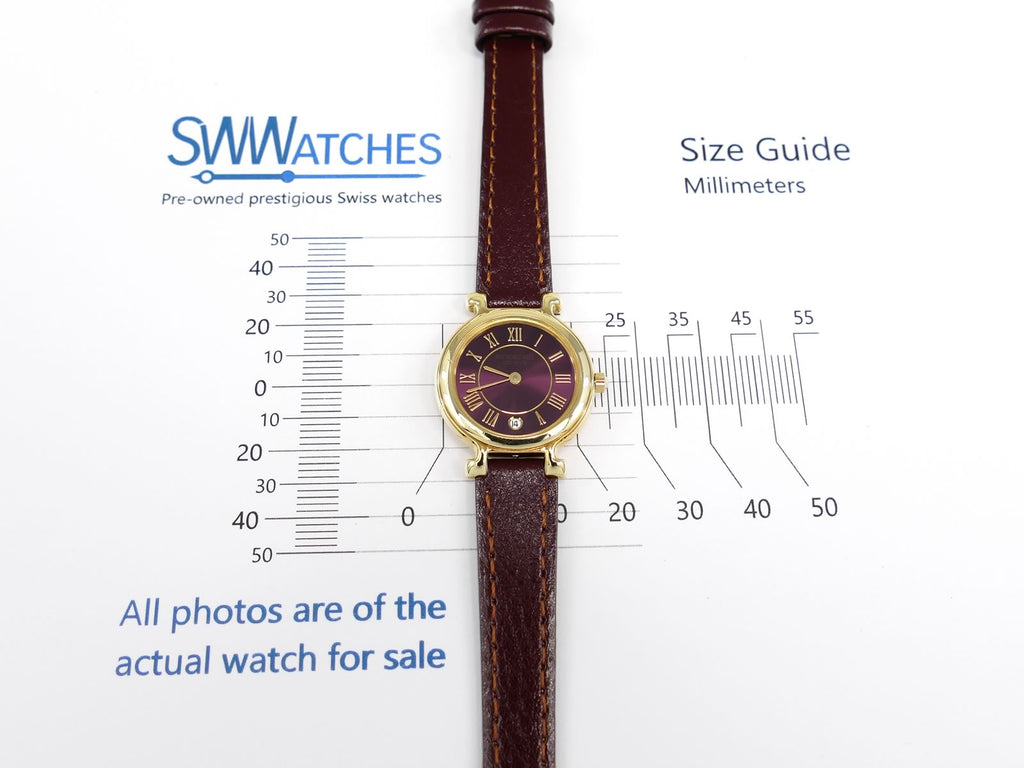 Raymond Weil Traditional Purple 18k Gold Plated 24mm Case size 9936-2