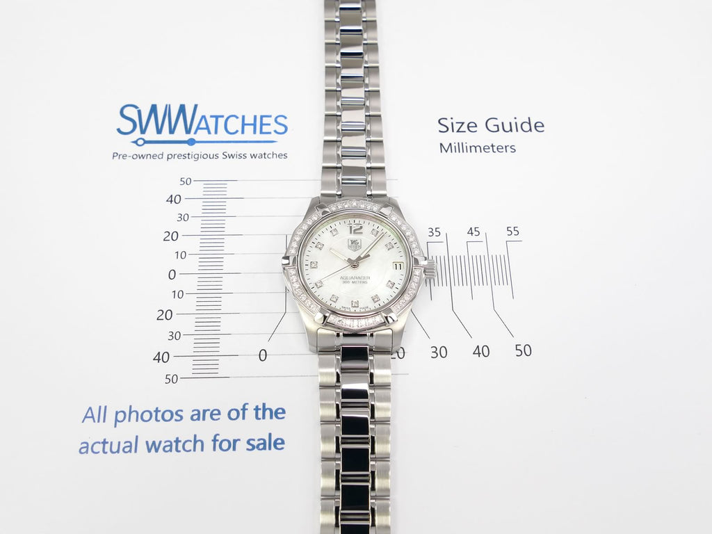 TAG Heuer Aquaracer Lady 33mm case size WAF1313.BA0819