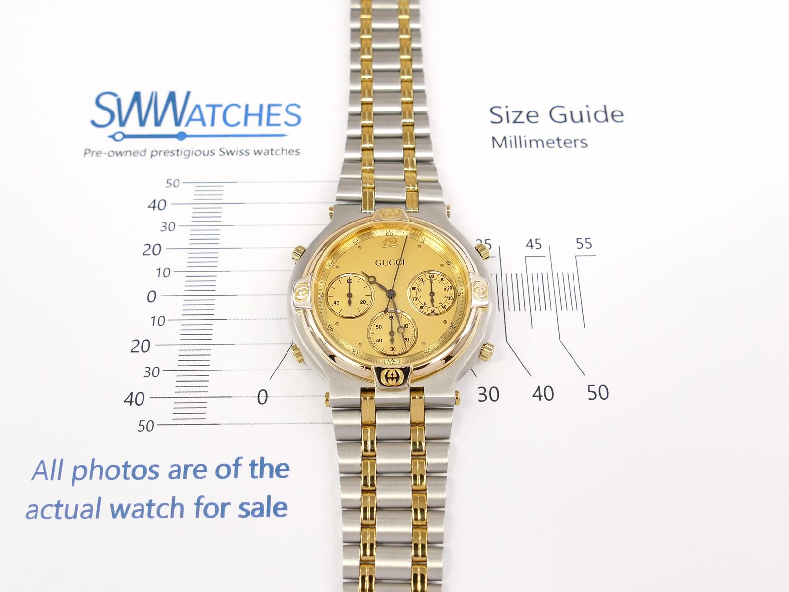 Gucci 9400 Chronograph 38mm case size