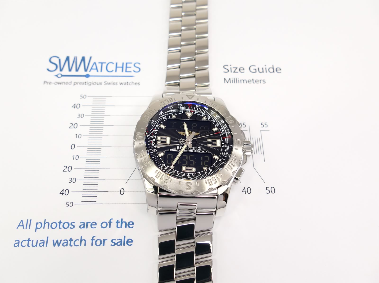 Breitling Airwolf 44mm case size A78363