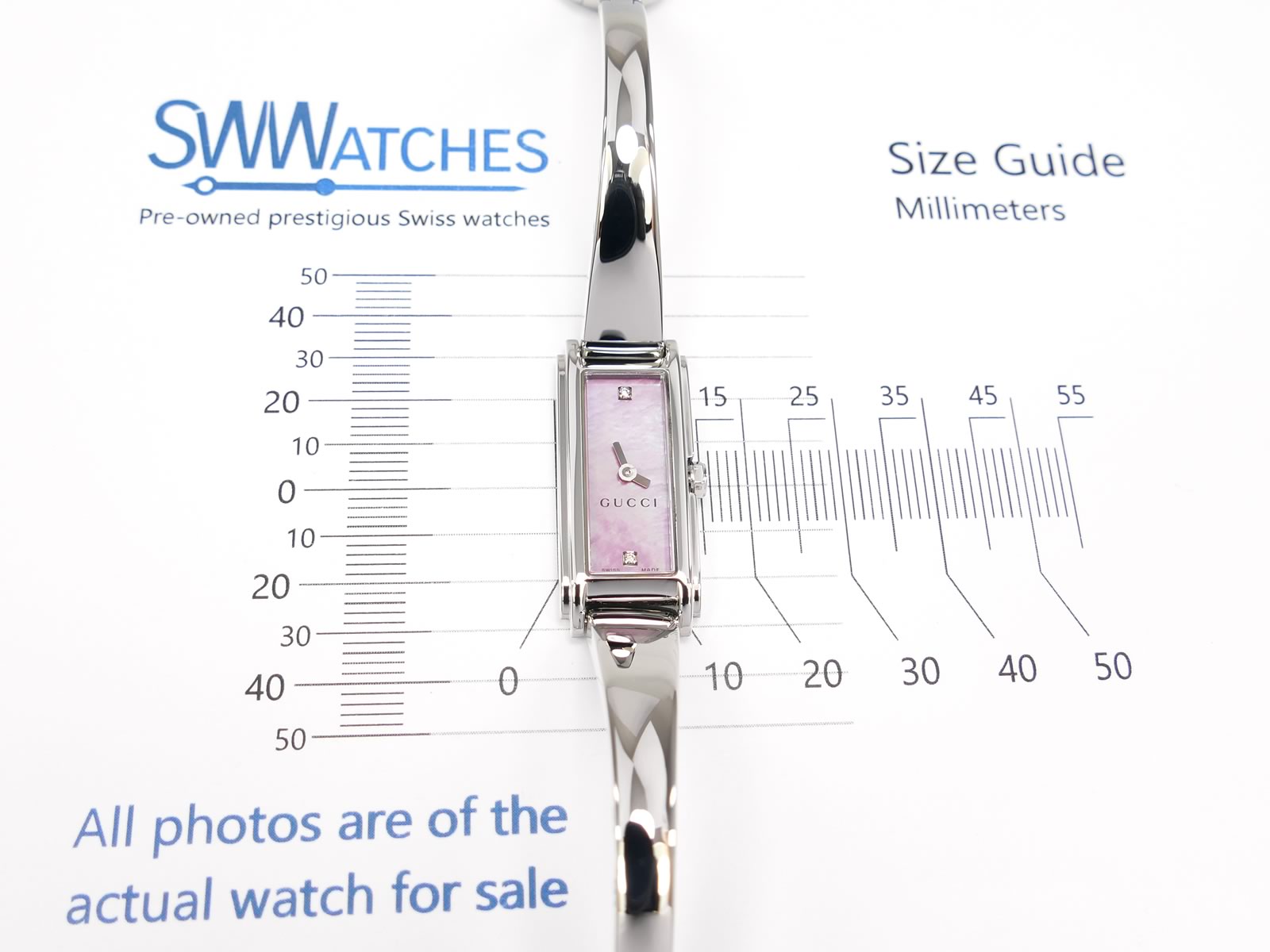 Gucci G-Line 109 case size 14 x 32mm