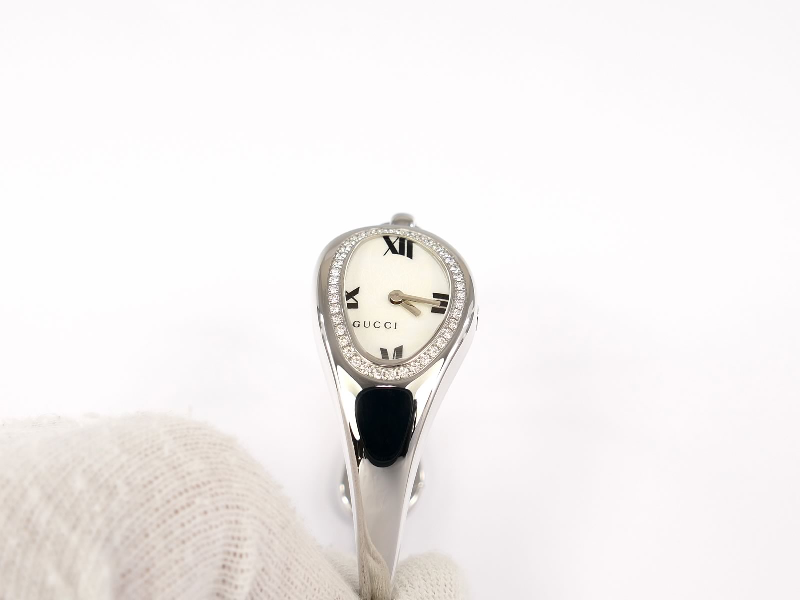 Gucci Horsebit 103 Mother of Pearl Floral Dial 41 Diamonds