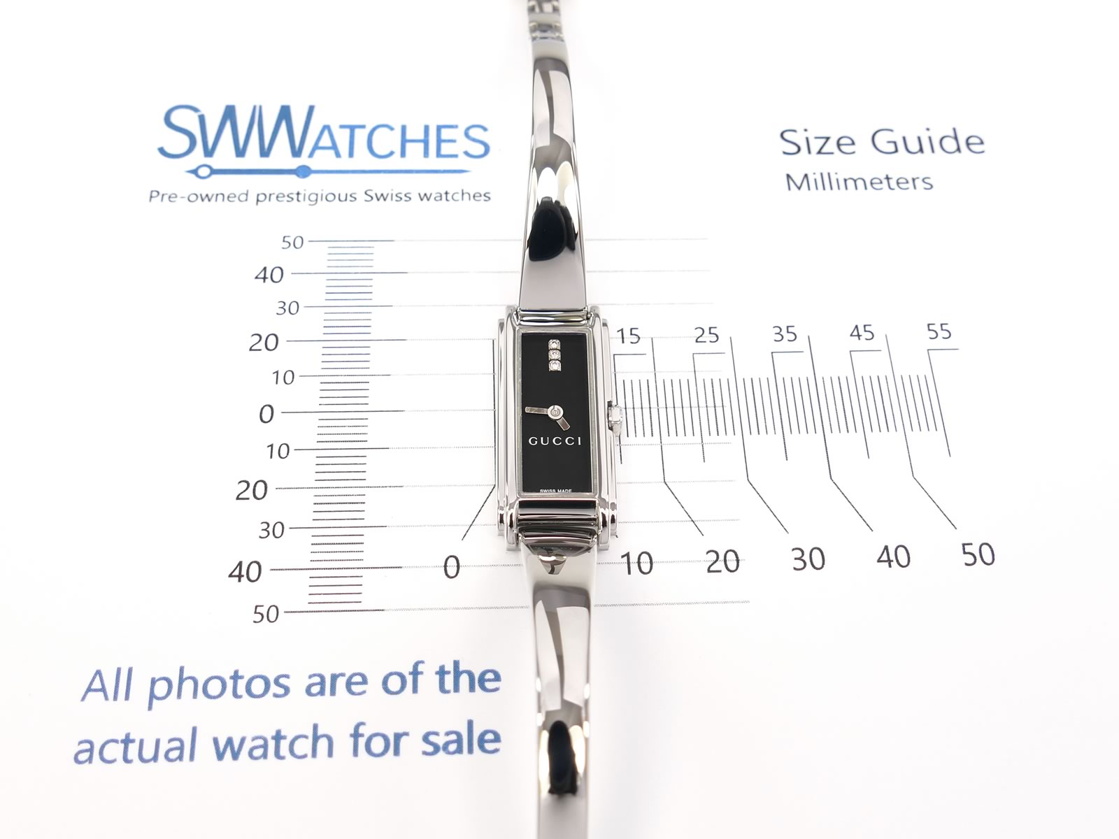 Gucci G-Line 109 case size 14 x 32mm