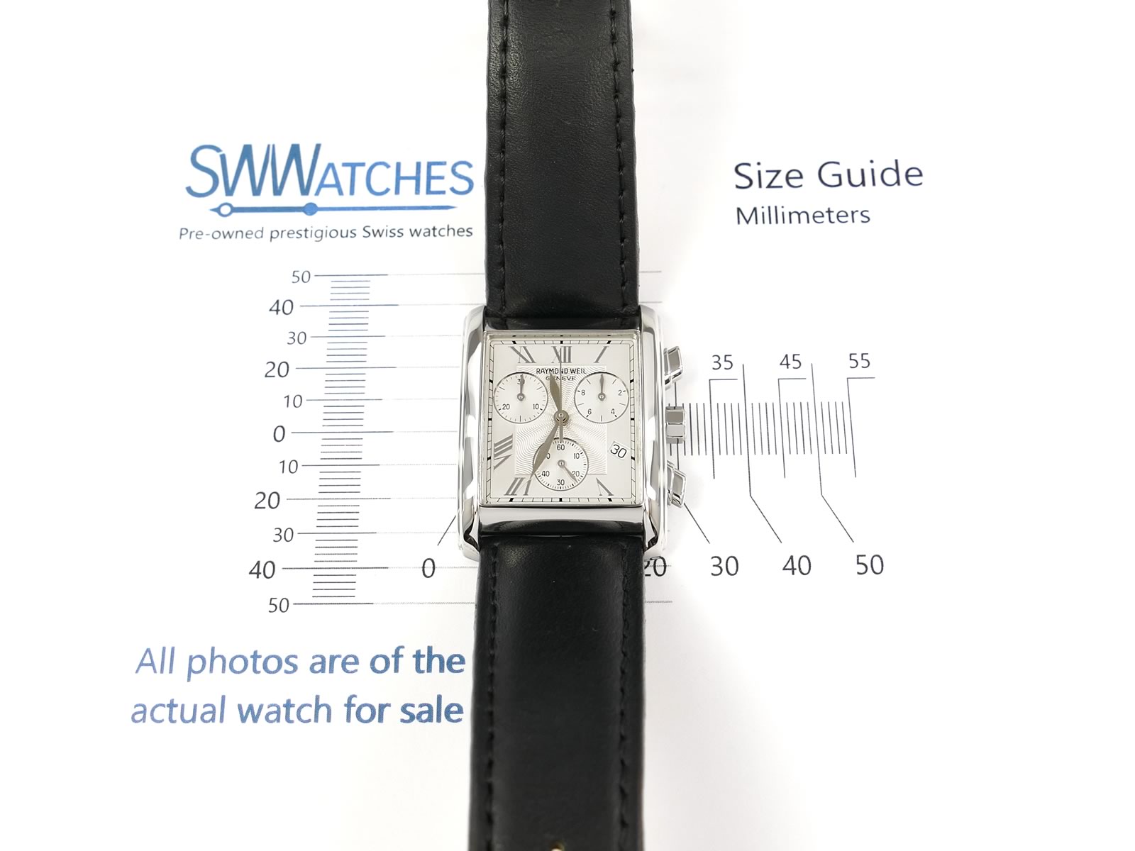 Raymond Weil Don Giovanni 4873 case size 29 x 33mm