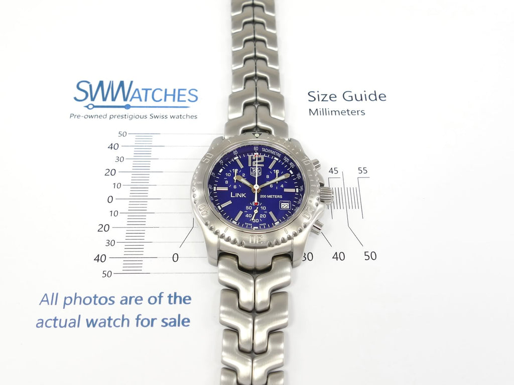 TAG Heuer Link Chronograph Blue Dial 41mm case size CT1110-0