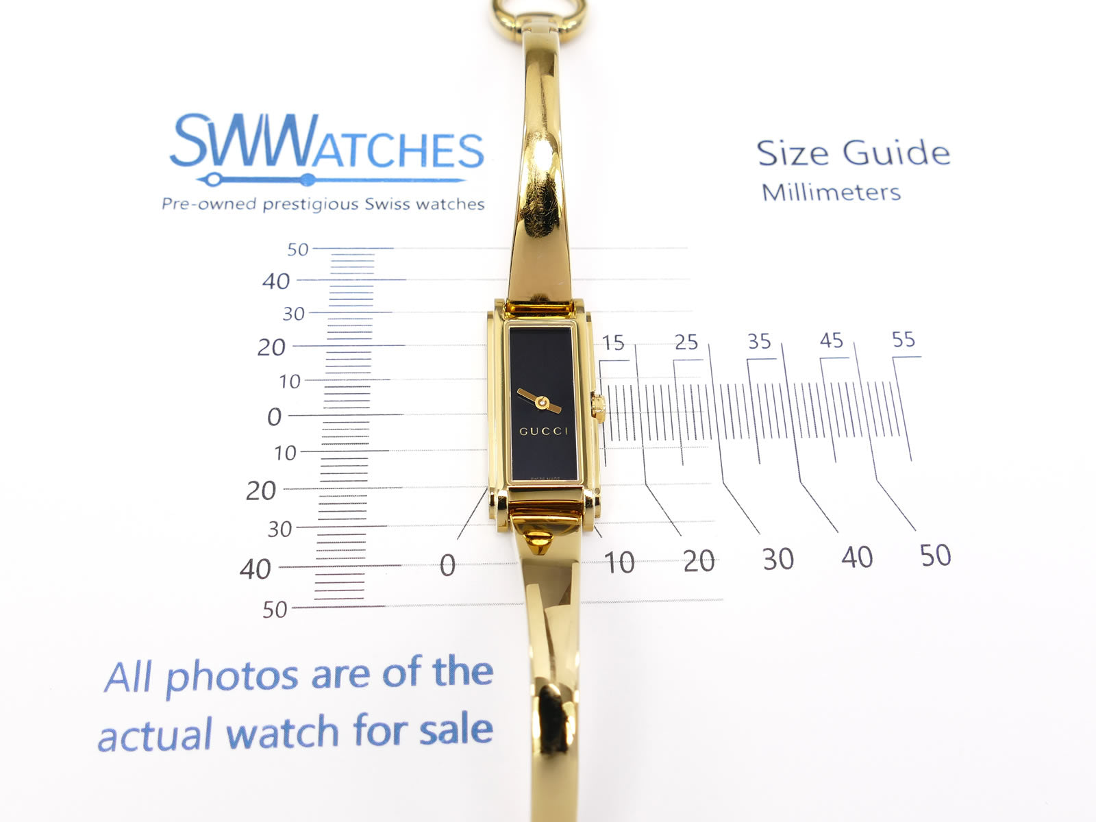 Gucci G-Line 109 case size 14 x 32mm