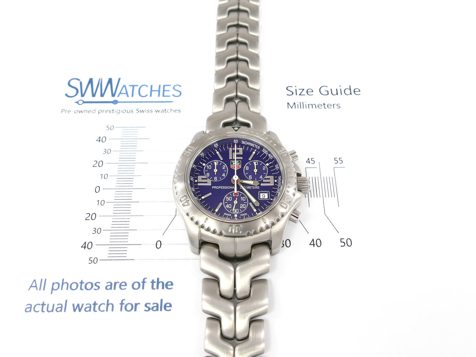 TAG Heuer Link Chronograph CT1110 case size 41mm