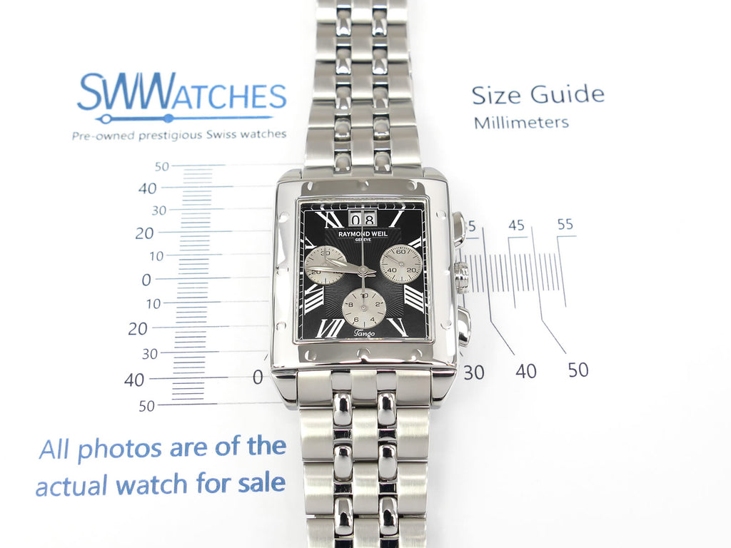 Raymond Weil Tango 4881 case size 34 x 37mm
