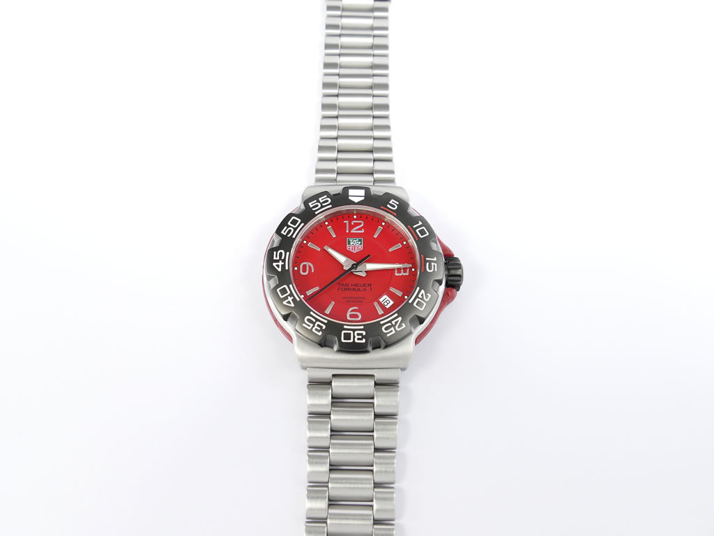 TAG Heuer Formula 1 WAC1113.BA0850 Arabic Red Dial F1 Quartz 41 mm Date
