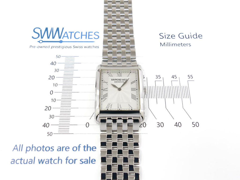 Raymond Weil Don Giovanni 9973/1 case size 28 x 38mm
