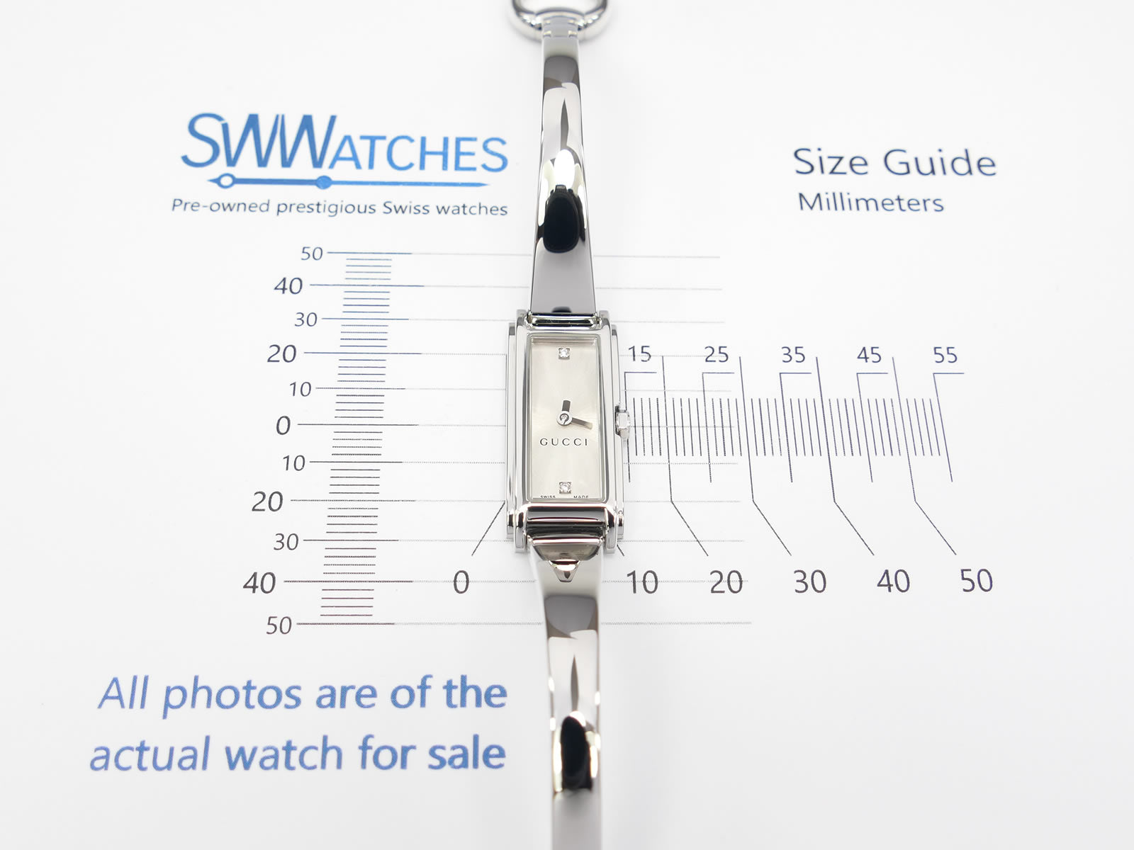 Gucci G-Line 109 case size 14 x 32mm