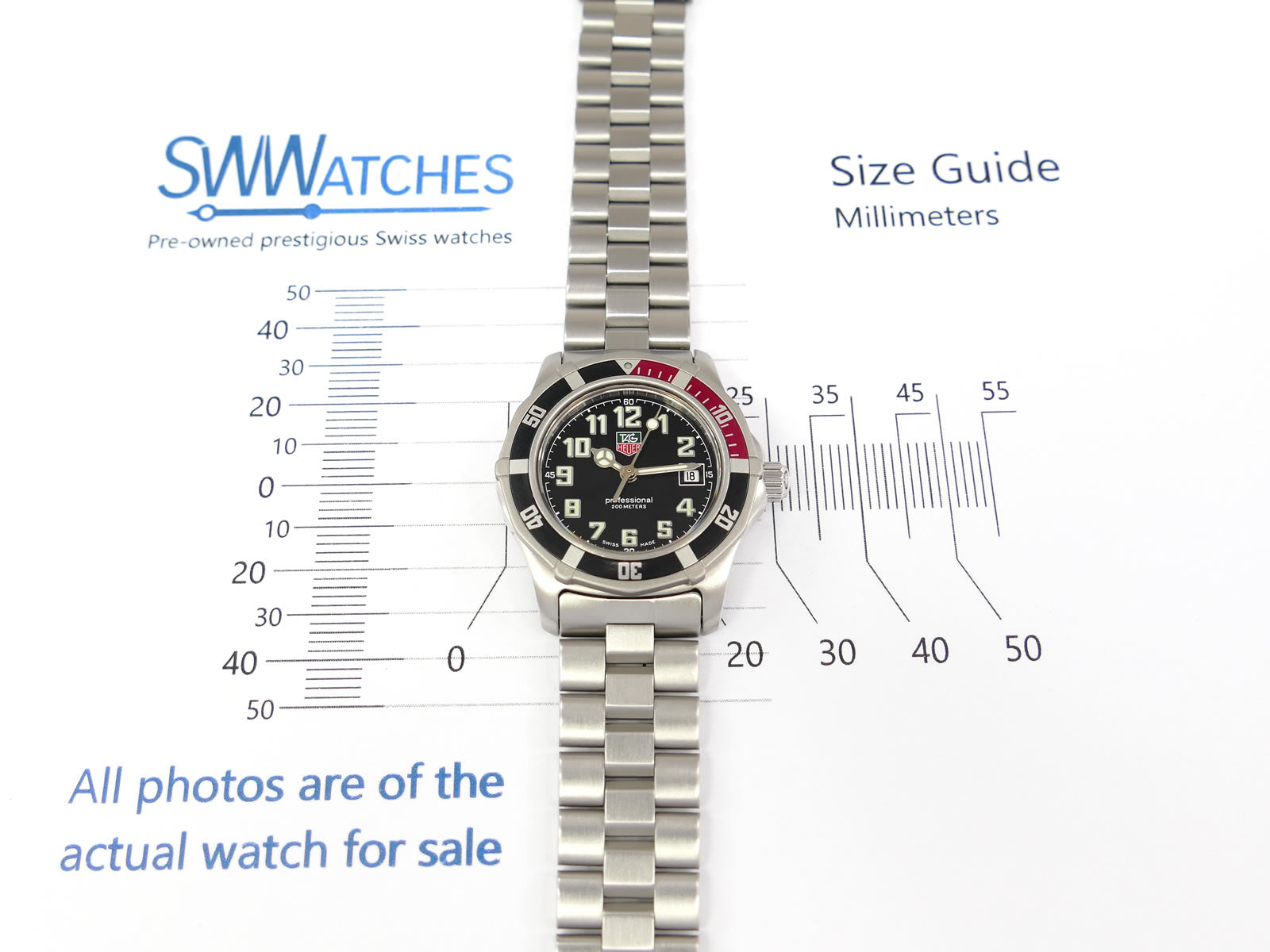 TAG Heuer 2000 WM1312 Ladies 28mm case size