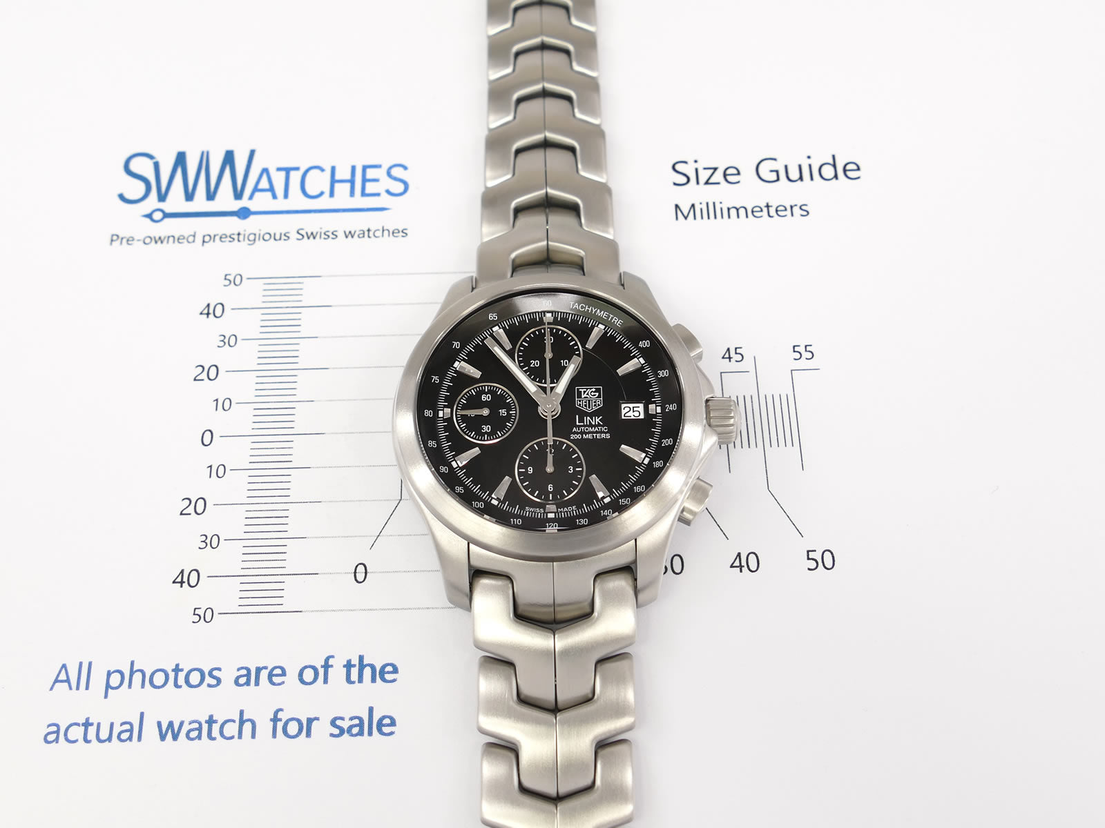 TAG Heuer Link Chronograph CJF2110.BA0576 case size 42mm