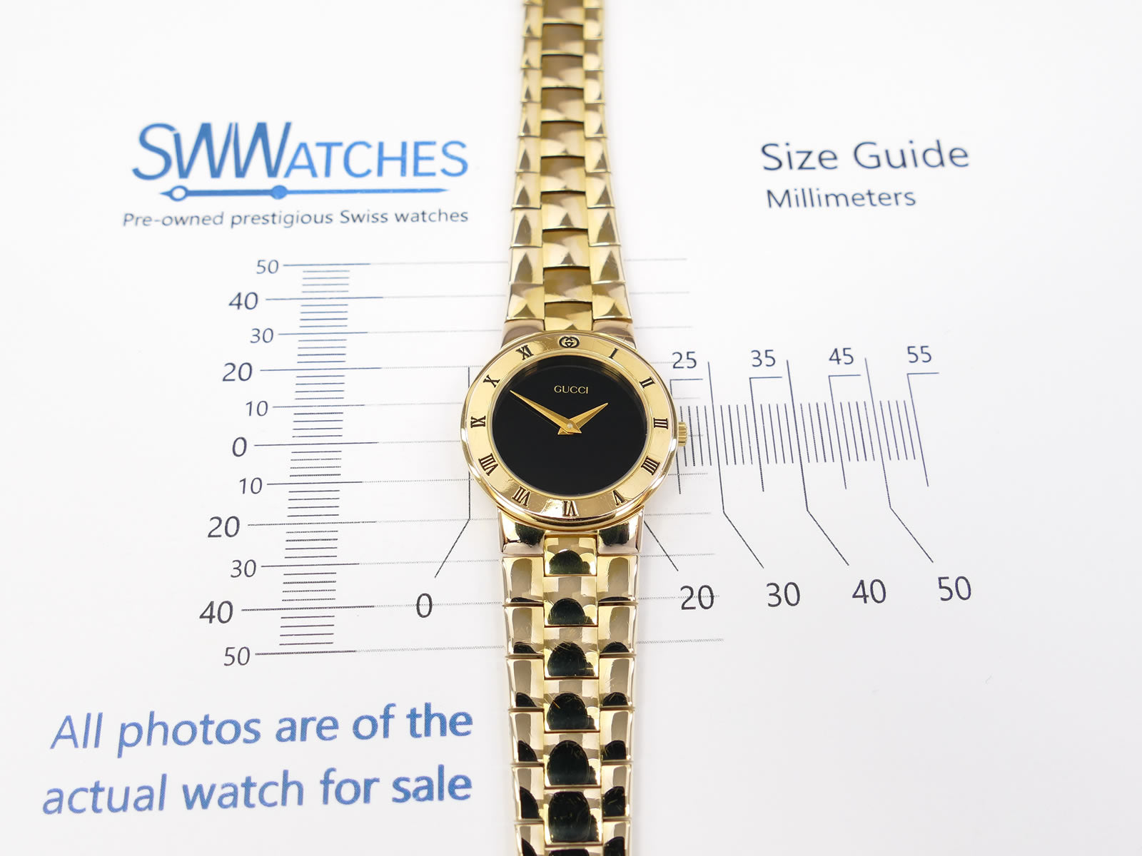 Gucci 3300L Ladies 25mm case size