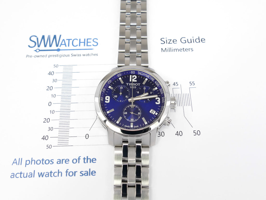 Tissot T-Sport PRC200 Blue Chronograph T055417A case size 41mm