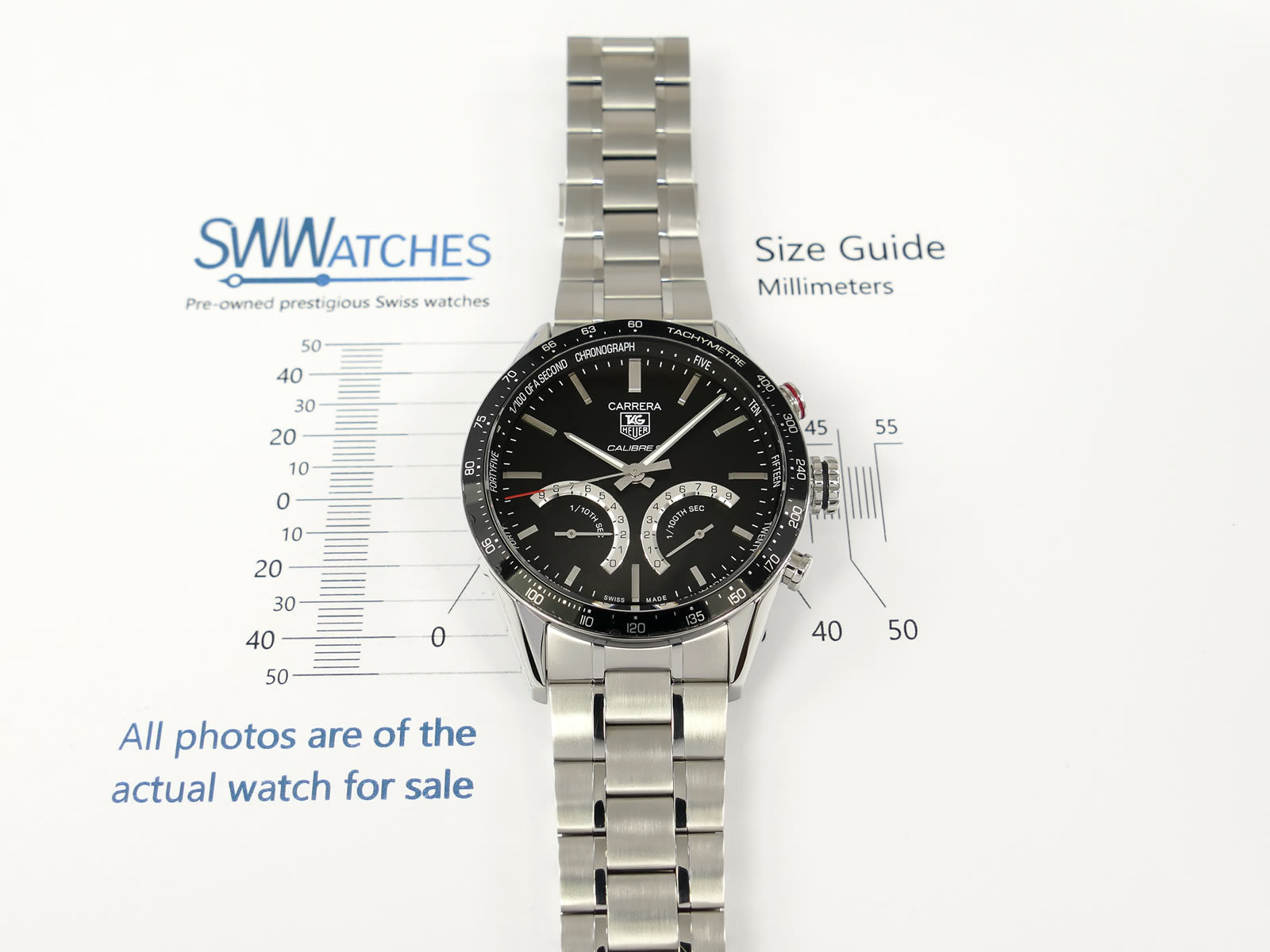 TAG Heuer Carrera Calibre S case size 43mm Chronograph CV7A12