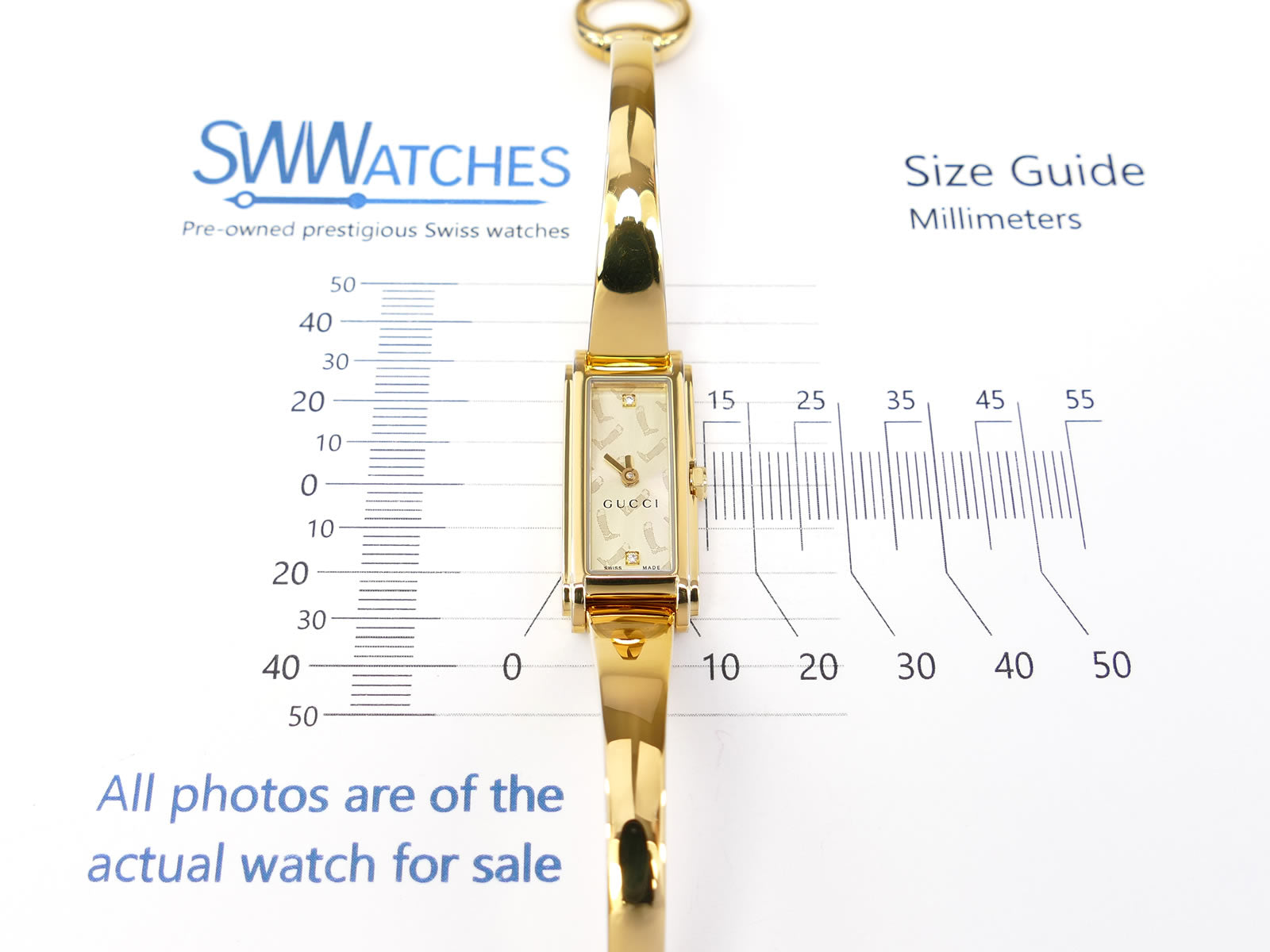 Gucci G-Line 109 case size 14 x 32mm