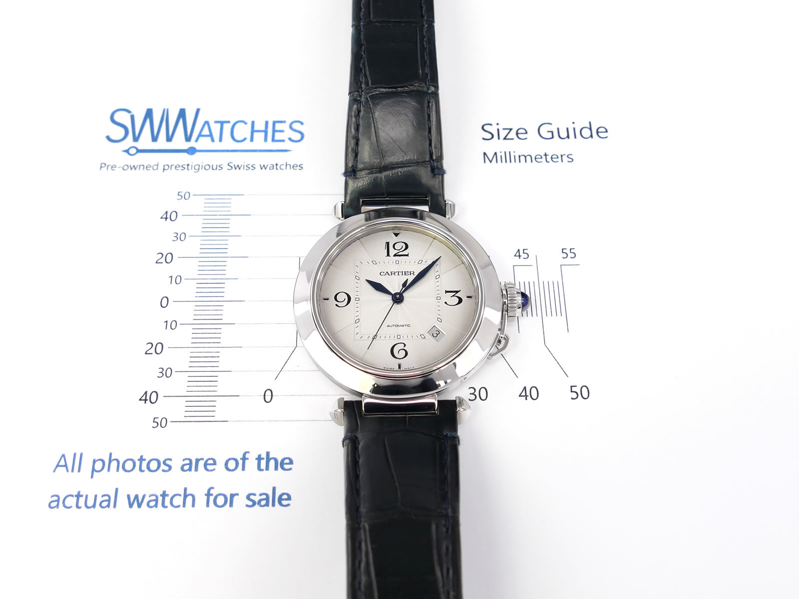 Cartier Pasha Silver Automatic 41mm case size 4266
