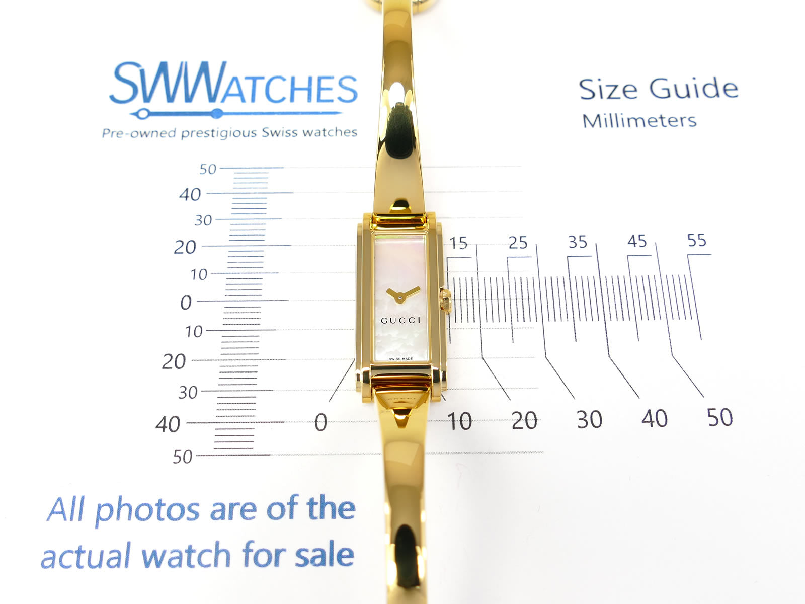 Gucci G-Line 109 case size 14 x 32mm