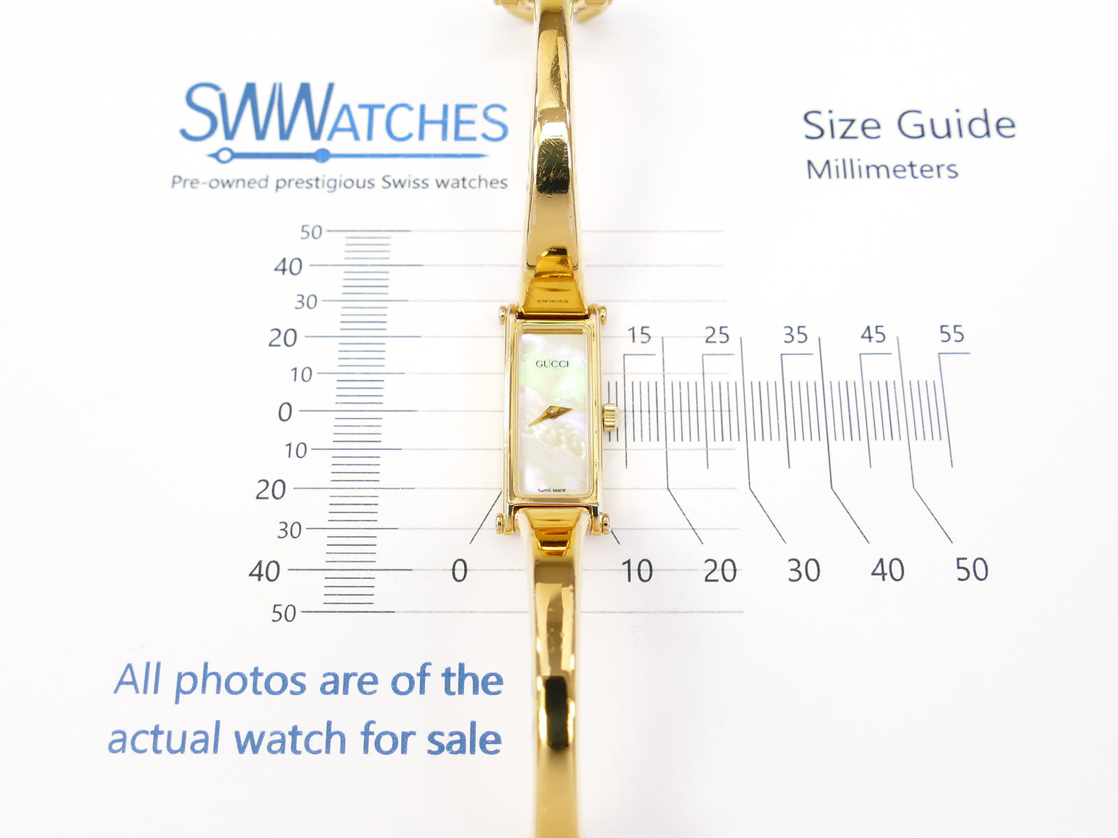 Gucci 1500L White Mother of Pearl Dial 18k Gold Plated – SWWatches