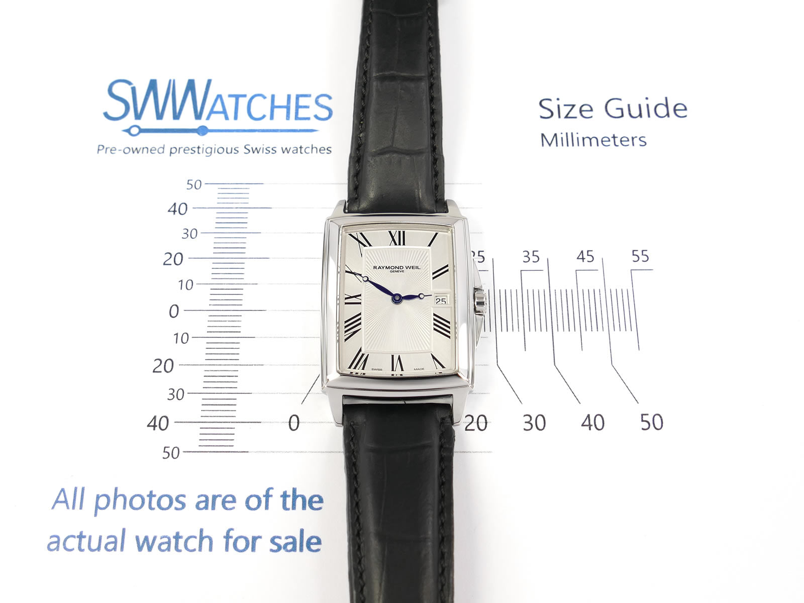 Raymond Weil Tradition 5396 case size 26 x 32mm