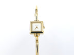 Gucci 1900L White Dial 18k Yellow Gold Plated Bangle Quartz Watch Square