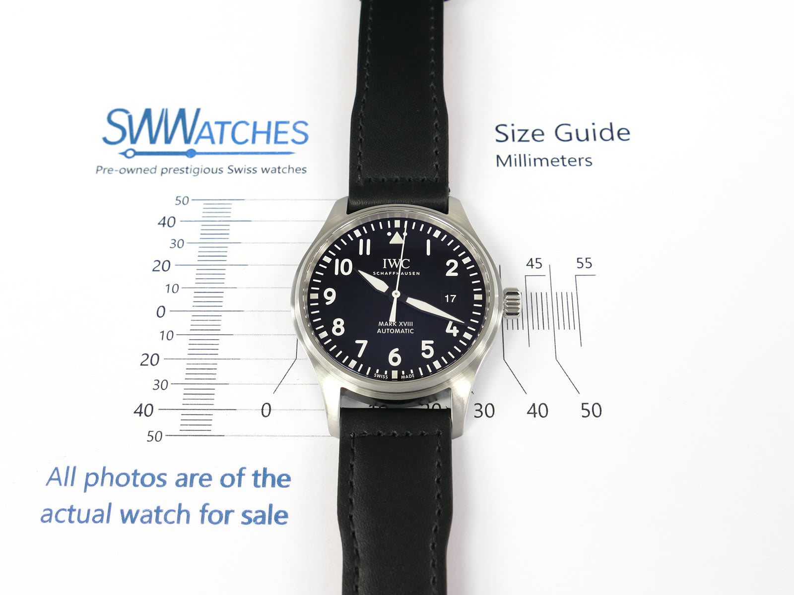 IWC Pilot's Mark XVIII IW327001 case size 40mm
