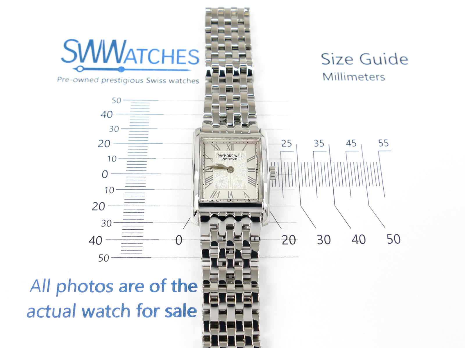 Raymond Weil Don Giovanni 5873/1 case size 22 x 30mm
