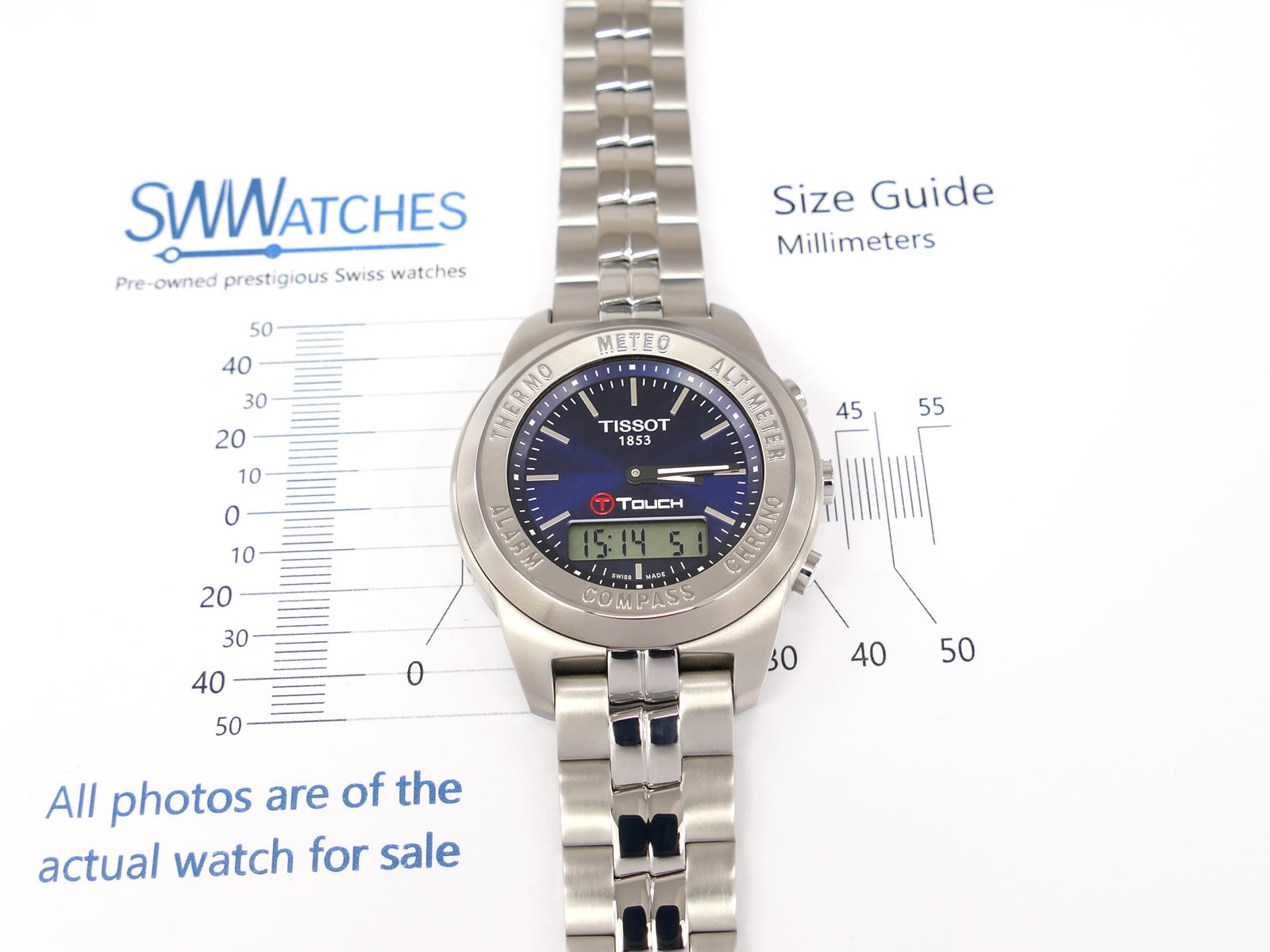 Tissot T-Touch Classic Blue Dial Stainless Steel Z 254/354 - Small