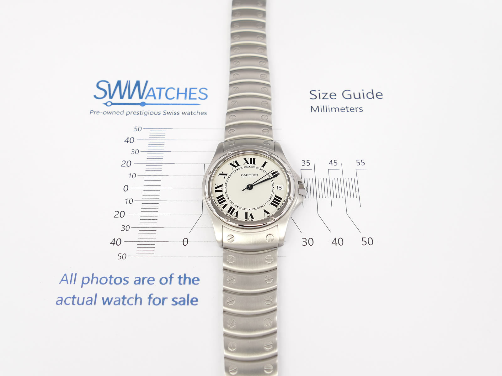 Cartier Santos Ronde 33mm case size 1920-1