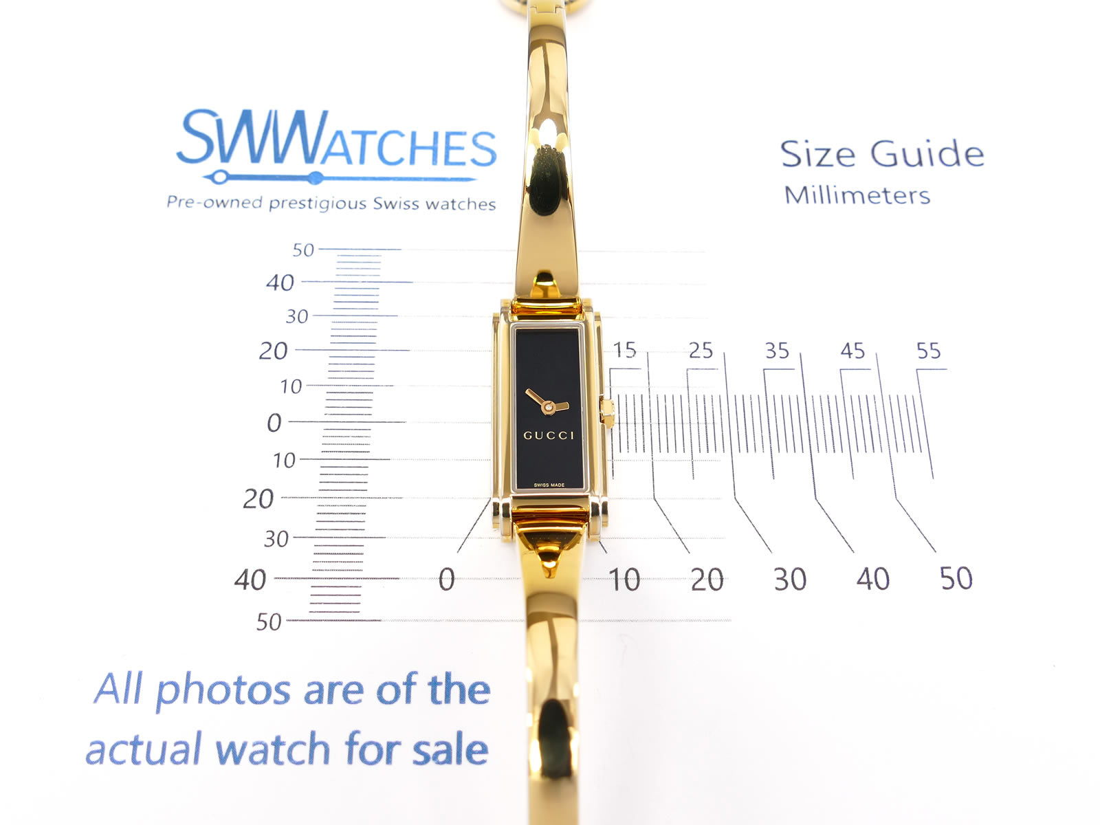Gucci G-Line 109 case size 14 x 32mm