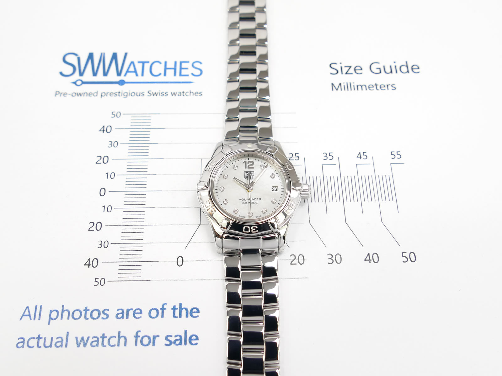TAG Heuer Aquaracer Lady 27mm case size WAF1415.BA0813