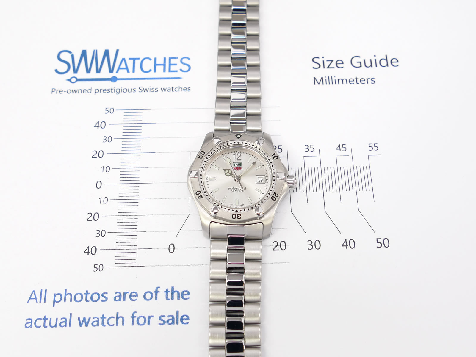 TAG Heuer 2000 Classic Sunburst Silver Dial WK1312-1 Ladies 28mm