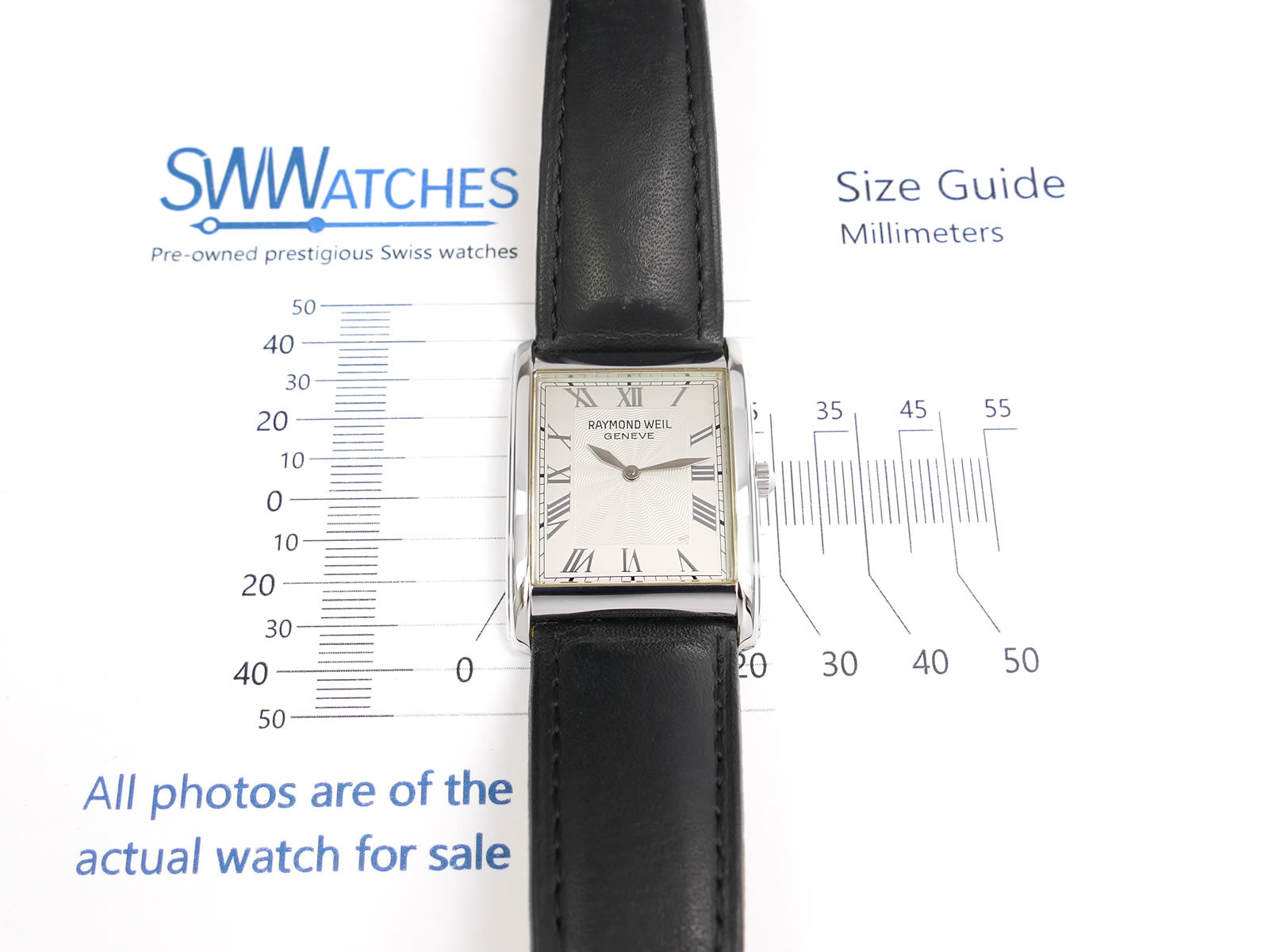 Raymond Weil Don Giovanni 9973/1 case size 28 x 38mm