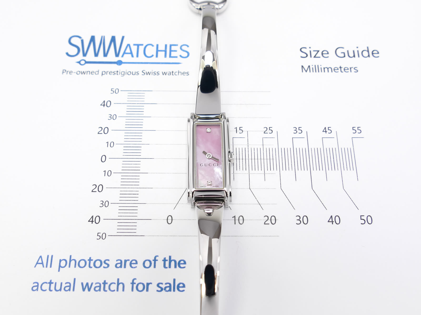 Gucci G-Line 109 case size 14 x 32mm