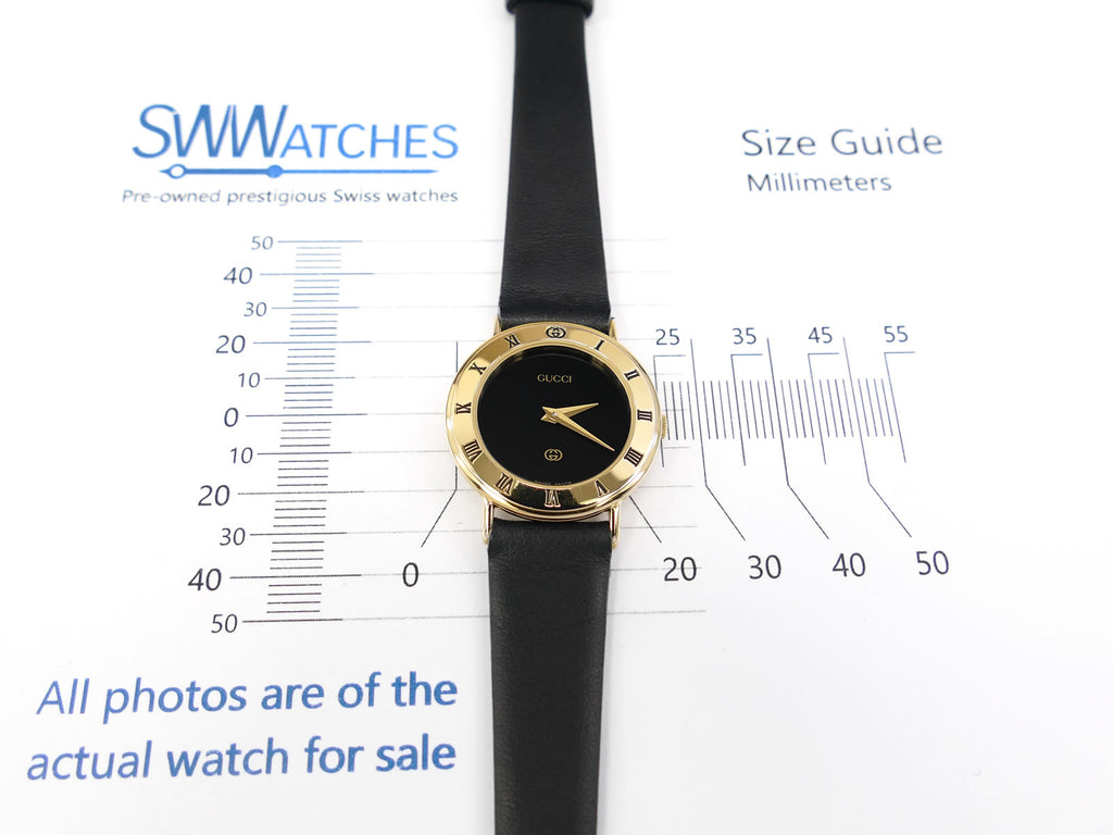 Gucci 3000L Black Dial 25mm Ladies