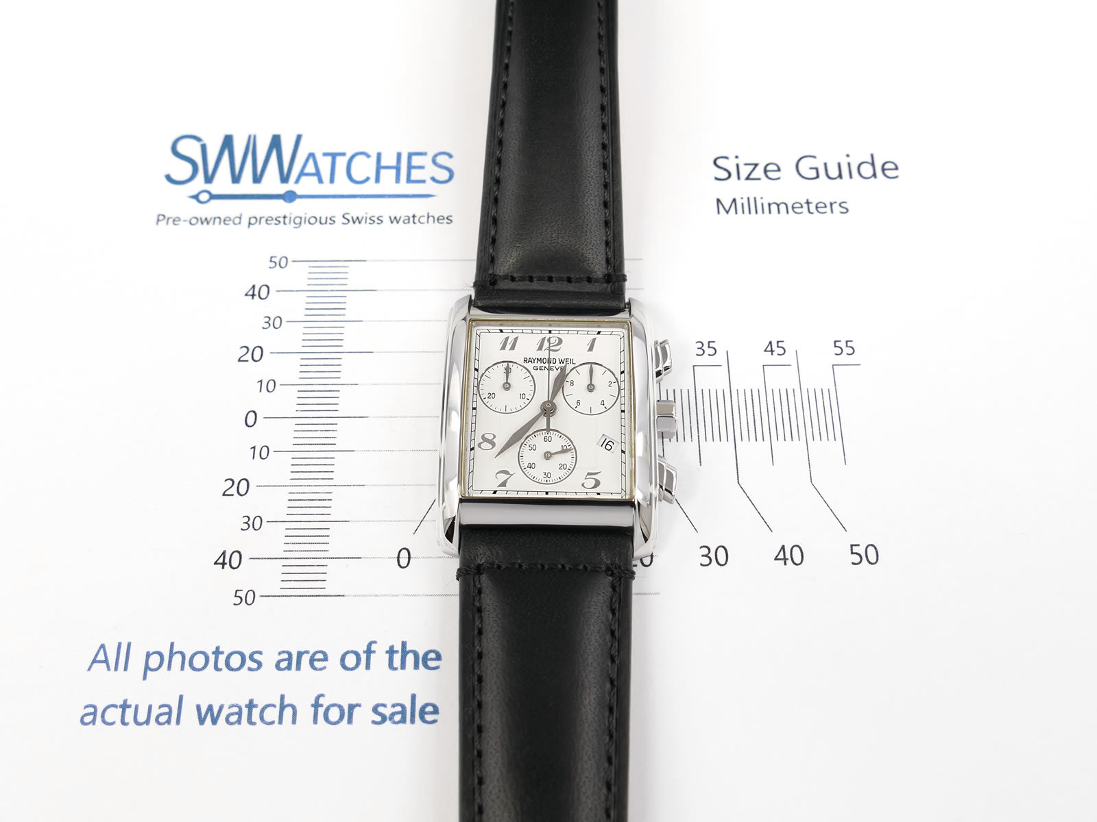 Raymond Weil Don Giovanni 4873 case size 29 x 33mm