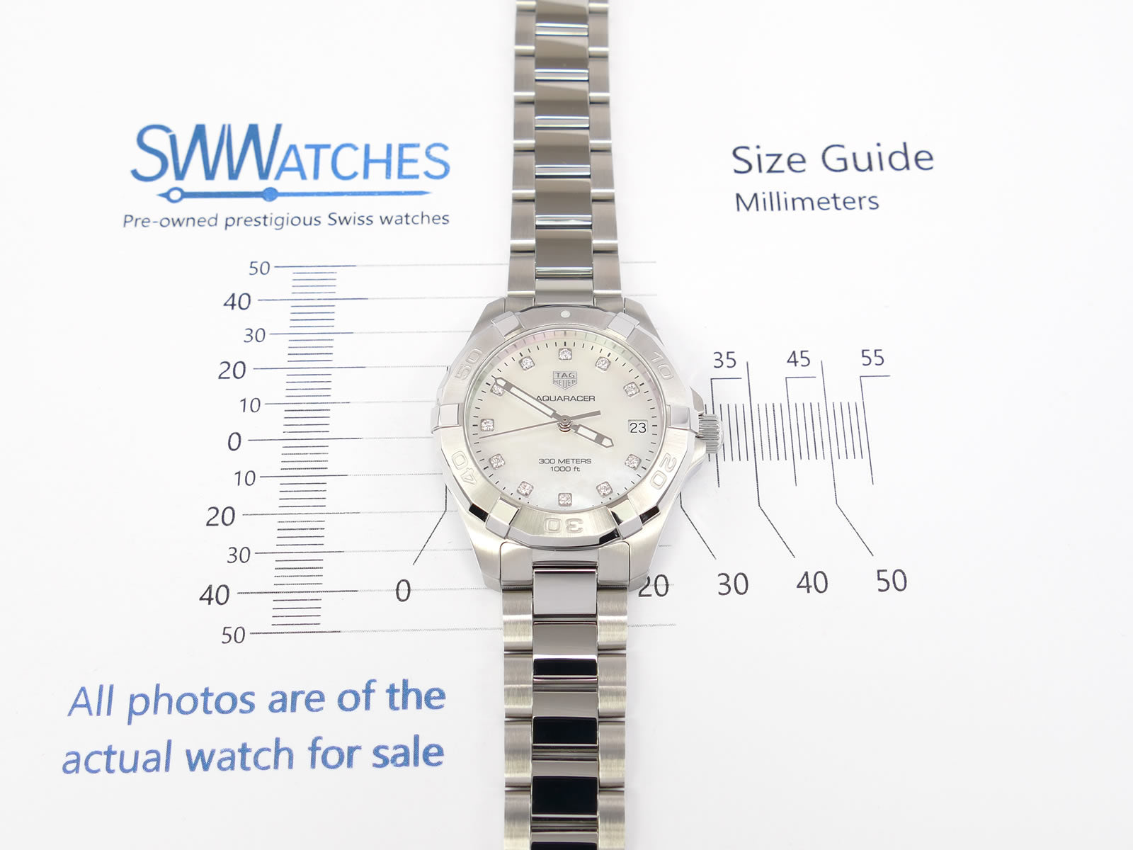 TAG Heuer Aquaracer Ladies 32mm case size WBD1314.BA0740