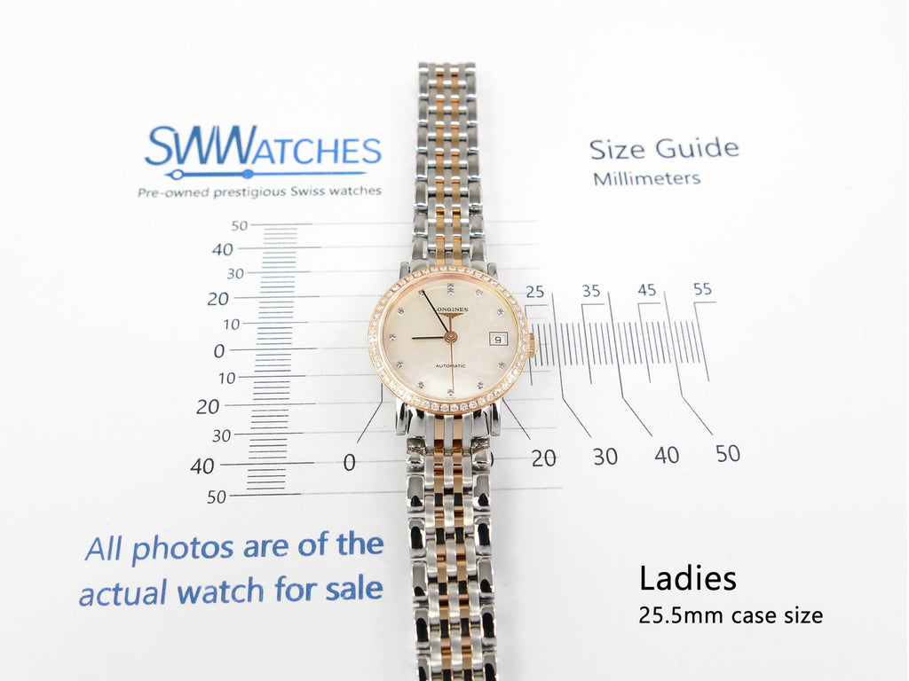 Longines Elegant L4.309.5 case size 25.5mm ladies