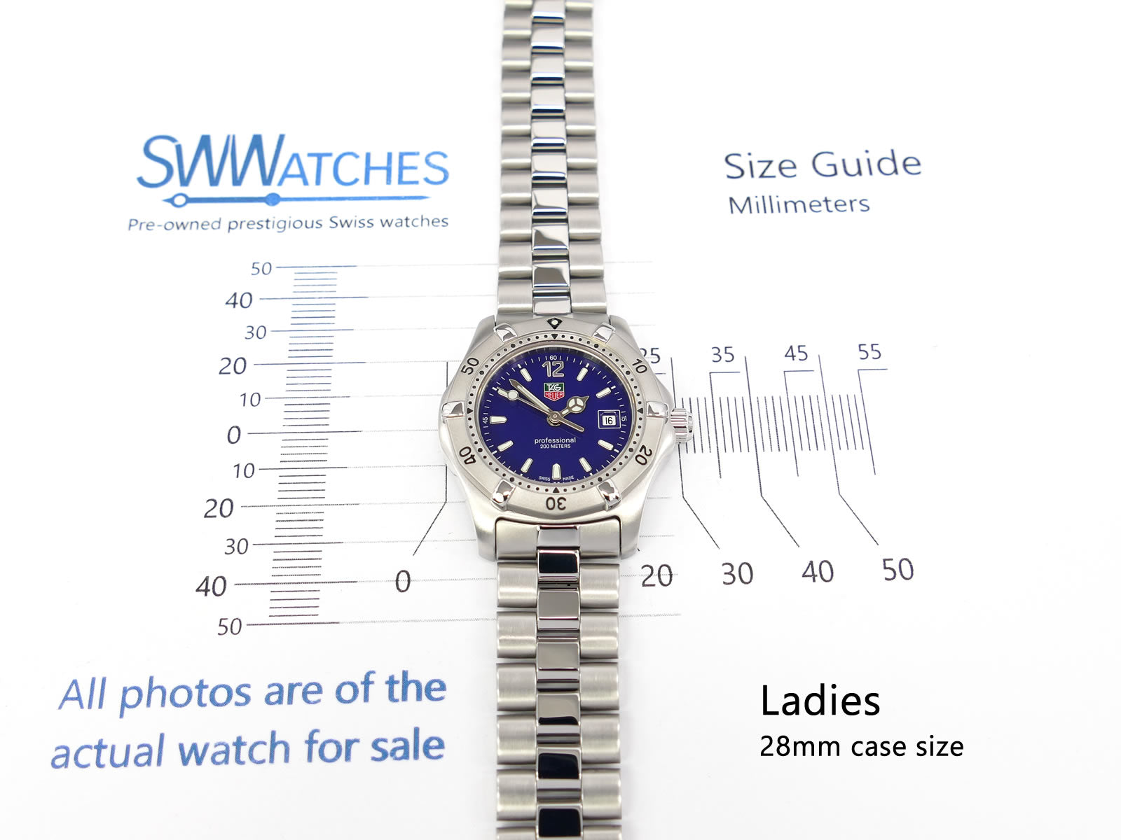 TAG Heuer 2000 Classic WK1313-0 Blue Dial Ladies 28mm Date