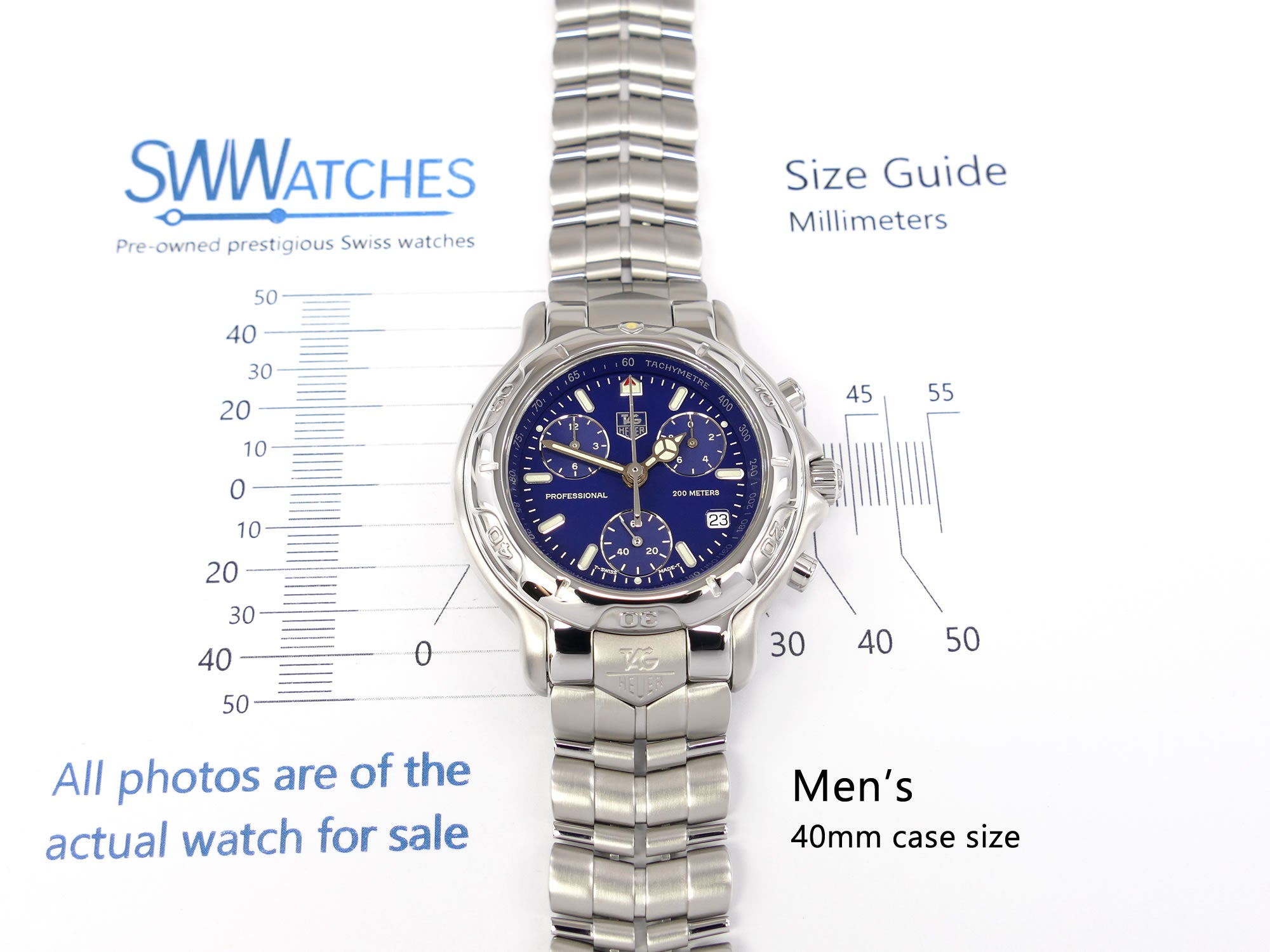 TAG Heuer 6000 Chronograph CH1111-0 case size 40mm men's