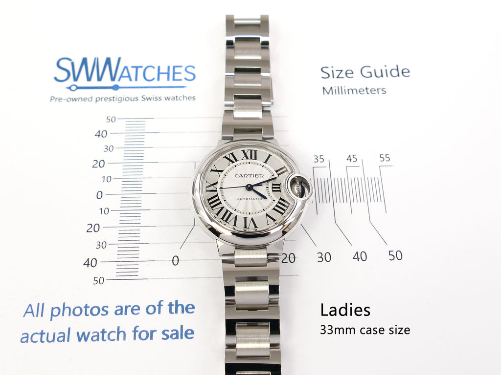 Cartier Ballon Bleu W6920071 case size 33mm ladies