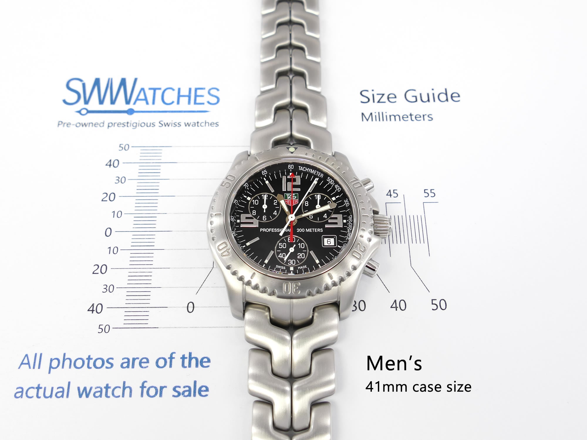 TAG Heuer Link CT1111 men's 41mm case size