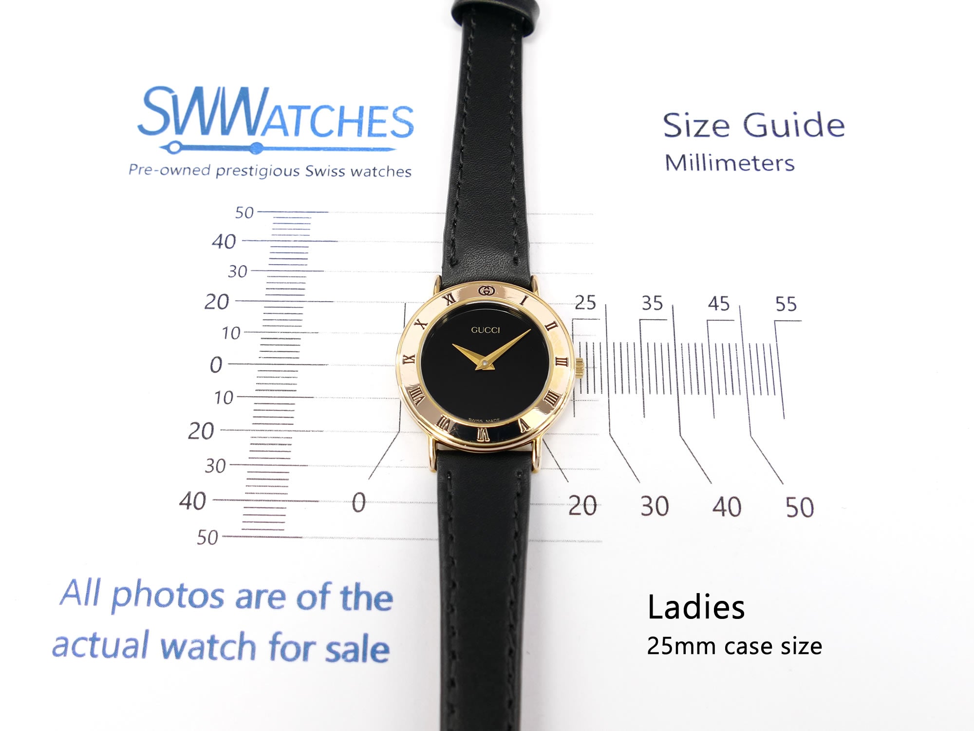 Gucci 3000.2.L 25mm Ladies case size