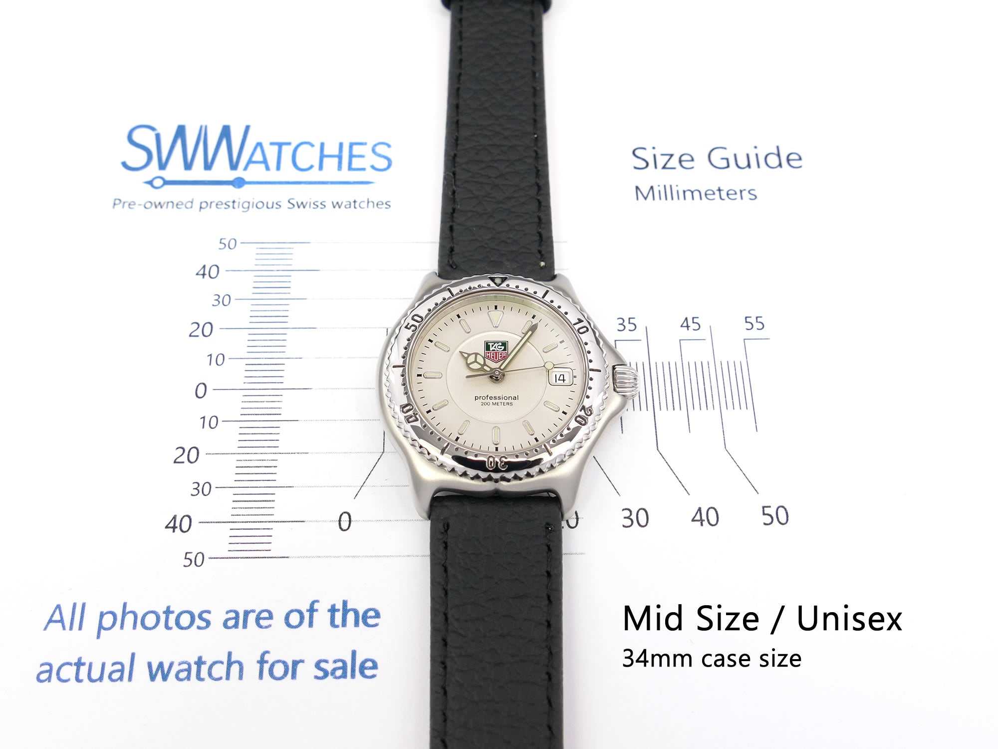 TAG Heuer SEL WI1210 Unisex Mid Size 34mm case size