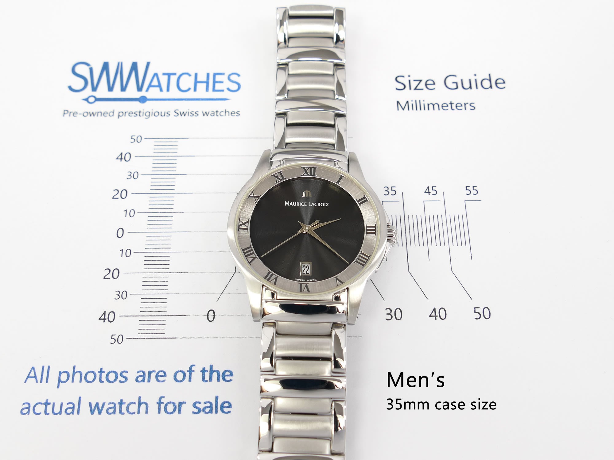 Maurice Lacroix Miros men's 35mm case size